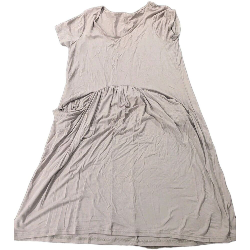 Garnet Hill Women Dress Medium Brown Viscose Blend Short Sleeve Casual Shirt Fit